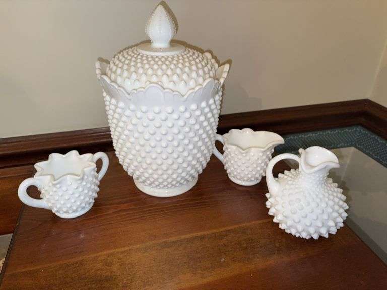 3 piece milk glass pieces