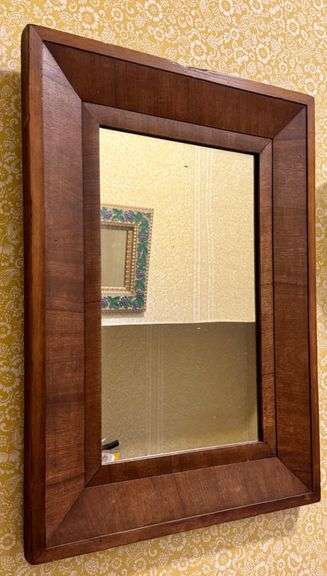 Rectangular Wooden-Framed Wall Mirror