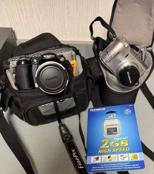 Fujifilm FinePix S5200 and Olympus Camedia Digital Cameras with Accessories