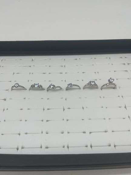 New Silver-Toned Costume Jewelry Rings, Size 8