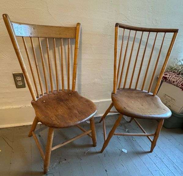 Wood Spindle-Back Dining Chairs