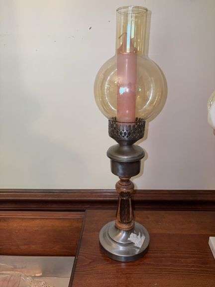 Wooden Hurricane Candle Stand