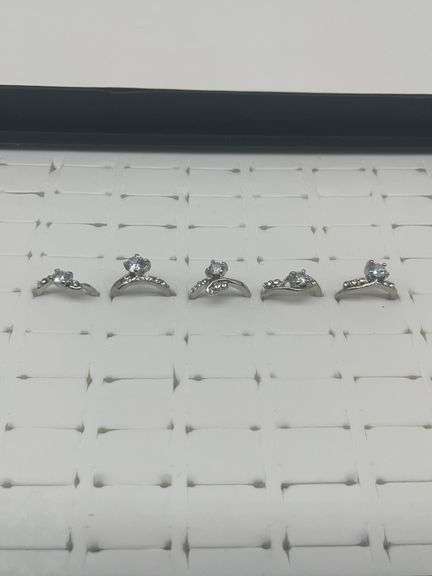 Silver-Toned Costume Jewelry Rings, Size 7