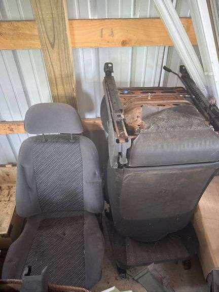 Three Fabric Automotive Seats with Headrests