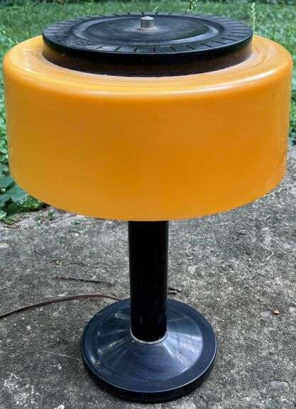 Mid-Century Modern Atomic Mobilite Lamp with Celluloid Shade