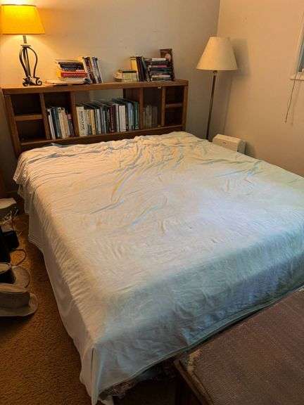 Queen Size Bed Frame With Headboard Storage and Mattress