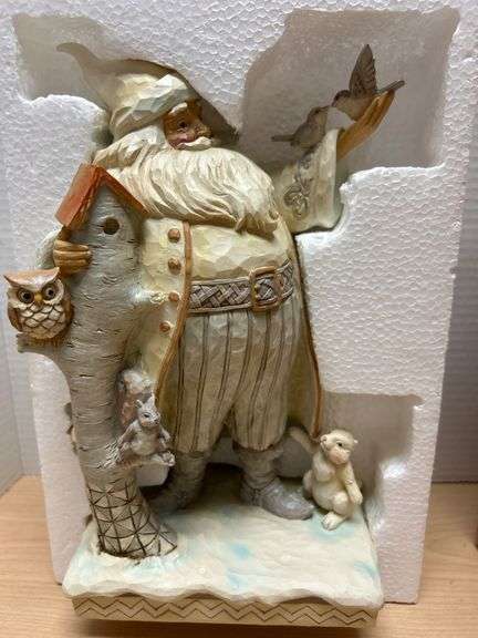 Jim Shore ‘White Woodland Winter’ Santa Figurine 11 Inches