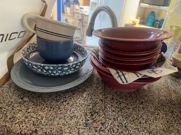 Red & Blue Dishware
