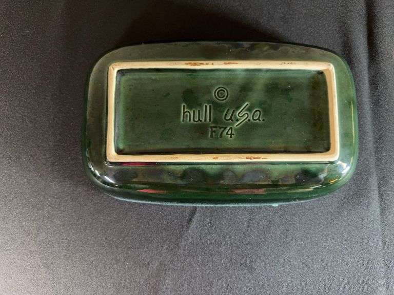 Hull Pottery USA Rectangular Planter – Green Glaze, Marked F74