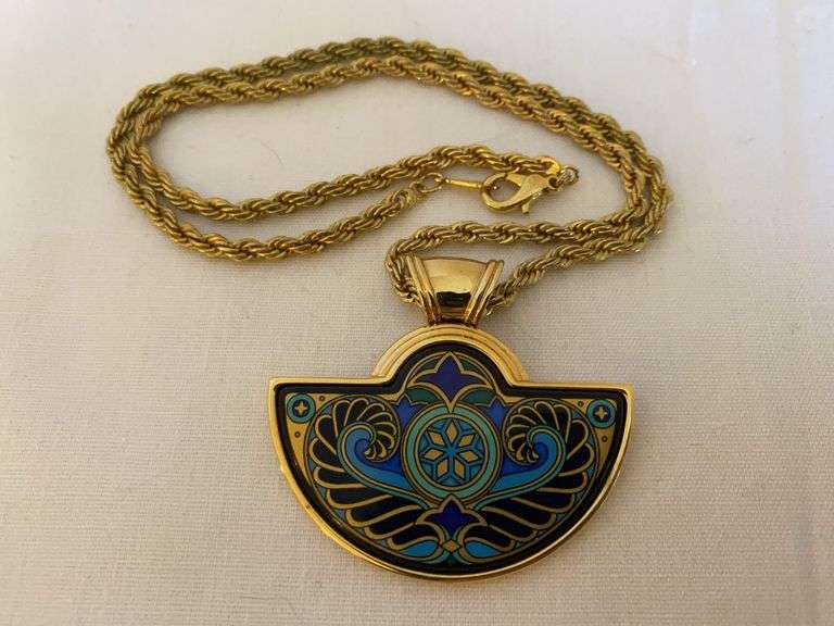 Vintage Michaela Frey Wien Enamel Necklace