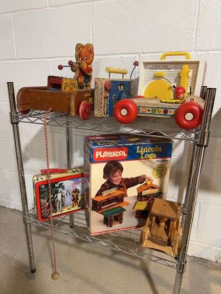 Vintage wood toys-Lincoln Logs, etc