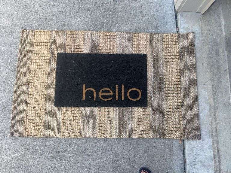 Unique Outdoor Welcome Rug Two Outdoor Rugs with Welcome Design - Auction Ohio