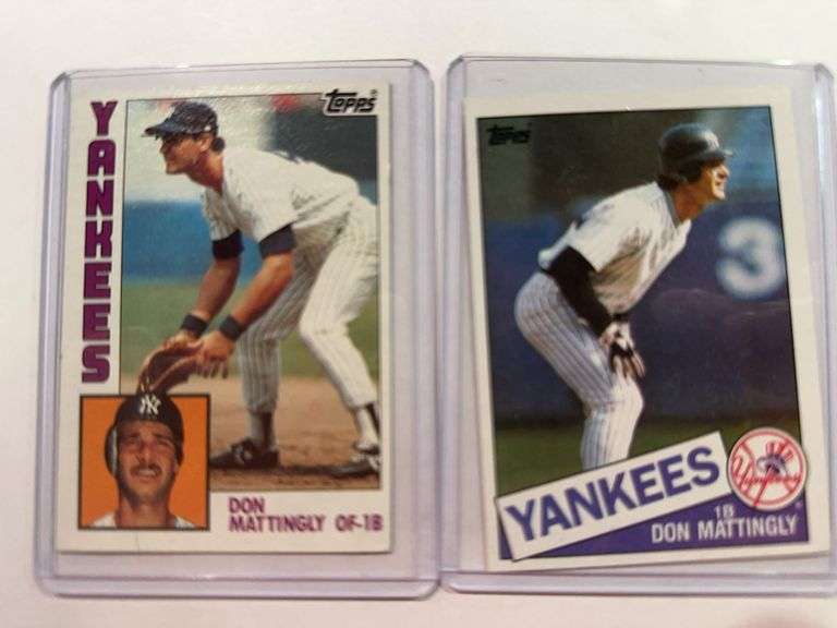 Don Mattingly 1984 Topps, rookie card and second year card