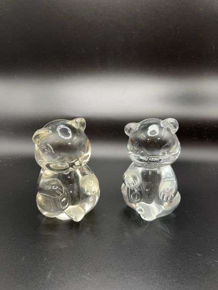Fenton Clear Glass Bears