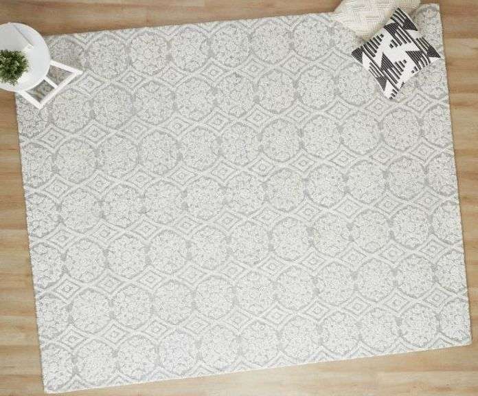 Better Homes & Gardens Suzani Taupe Medallion Wool Indoor Area Rug, 8' x 10'