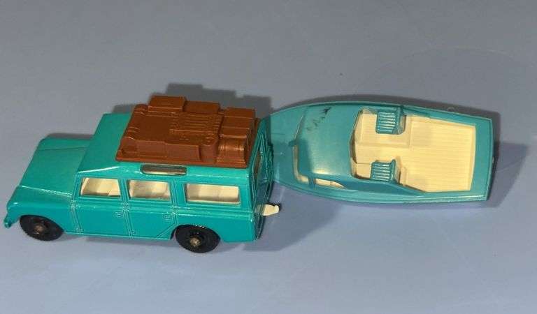 Matchbox Safari and plastic boat