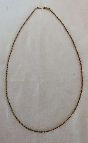 Lovely Gold Rope Chain Necklace Marked 14K
