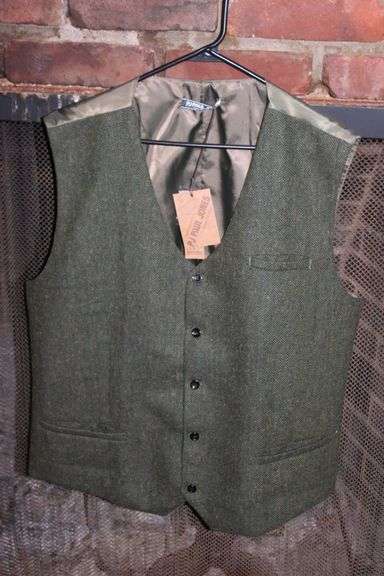 PJ Paul Jones 2XL Men’s Green Herringbone Vest