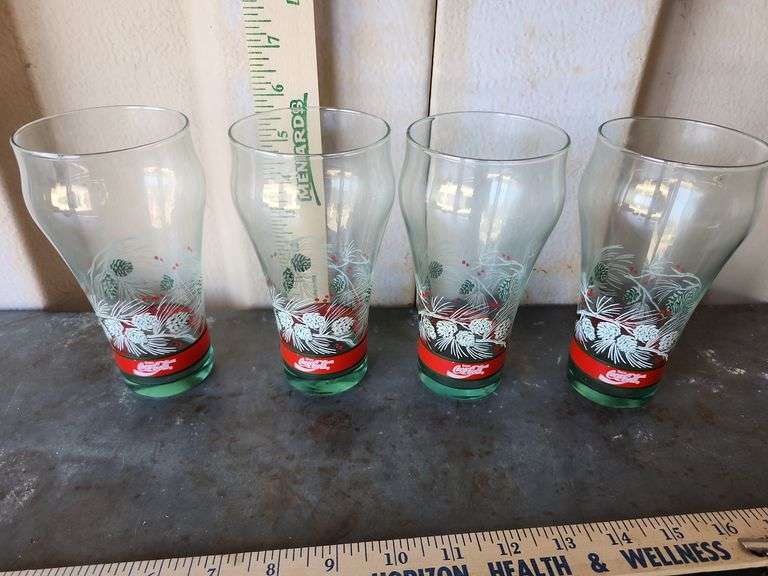 Set Of 4 Coca Cola Christmas Glasses