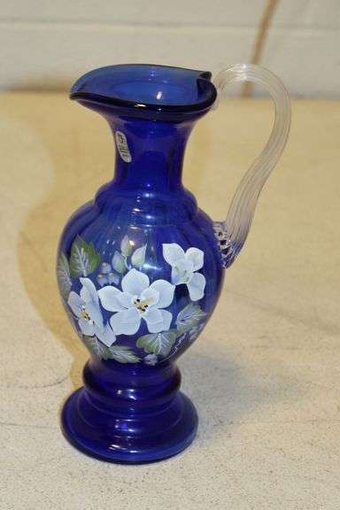 Fenton Floral Glass Pitcher