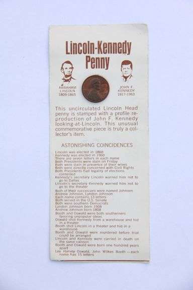 1974 uncirculated Lincoln Kennedy penny
