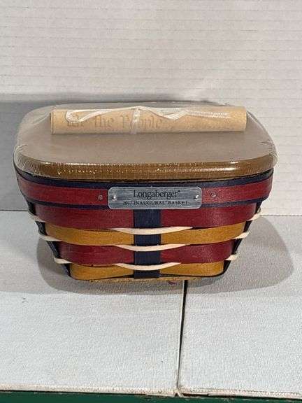 Longaberger  2012 Inaugural Basket with Lid and Scroll