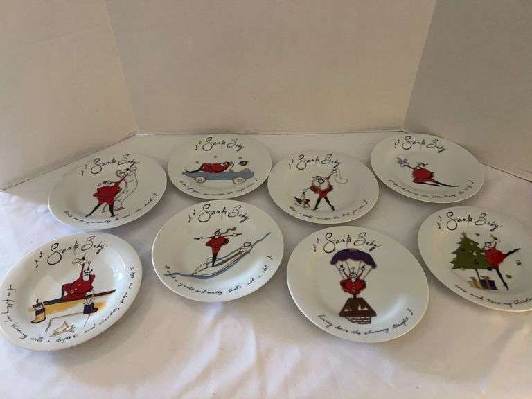Pottery Barn Santa Baby Plates