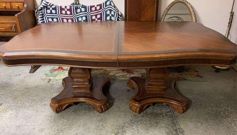 Large Double Pedestal Formal Dining Room Table -Gorgeous!