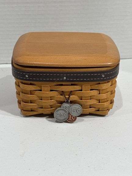 Longaberger Woven Basket with Wooden Lid