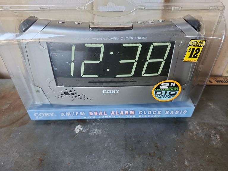 Coby AM/FM Dual Alarm Clock Radio With Jumbo 2'' Display
