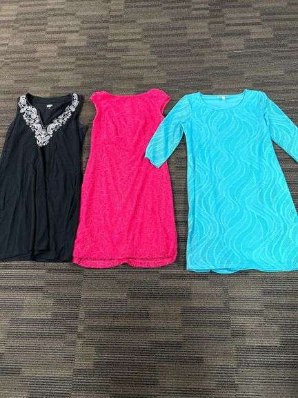 Three Women’s Dresses: Chaps, Dana Buchman, and Lands’ End