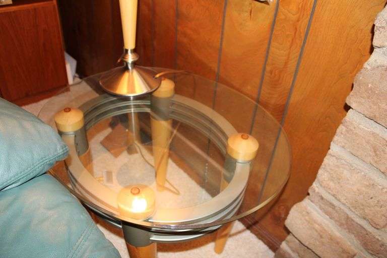 Glass Top End Table