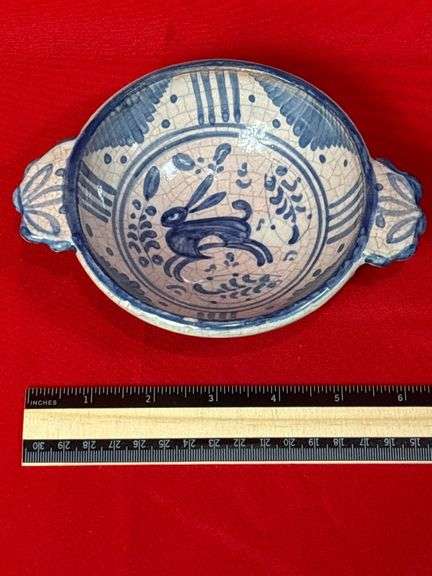 Majolica Bowl with Rabbit