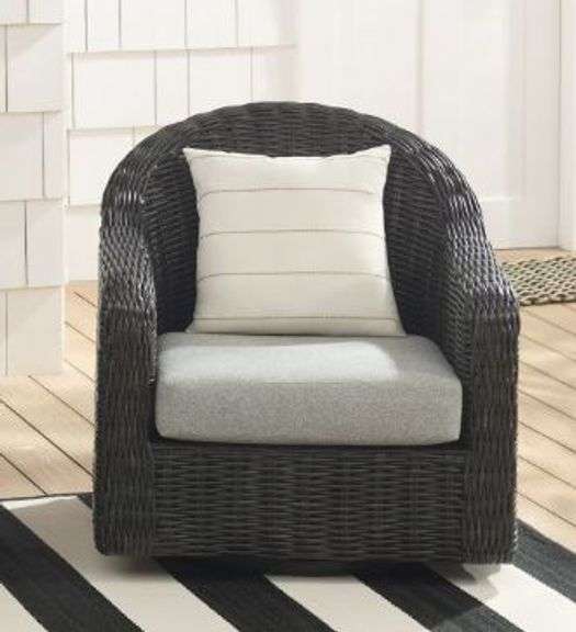 Better Homes & Gardens Bellamy Outdoor Barrel Back Chair, Dark Brown