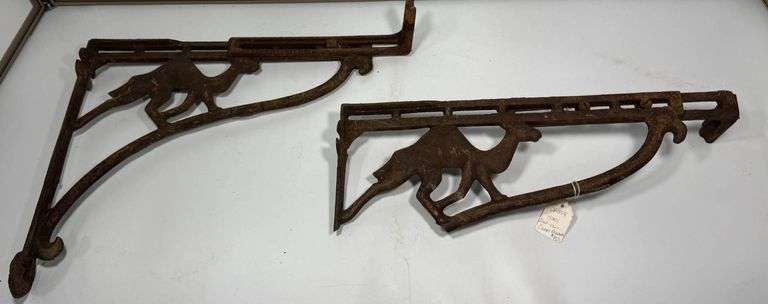 Vintage Cast Iron Decorative Brackets with Camel Design
