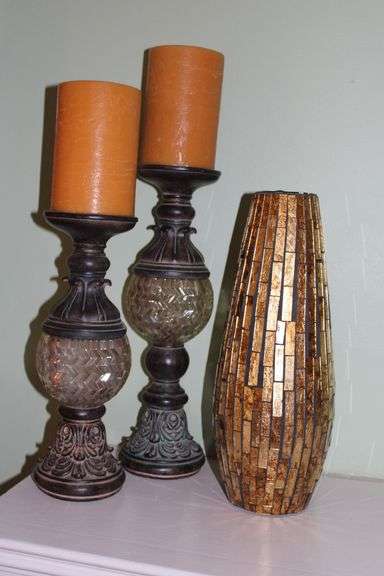 Pillar Candleholders & Vase