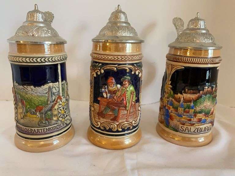 Three Beer Steins - King, etc.