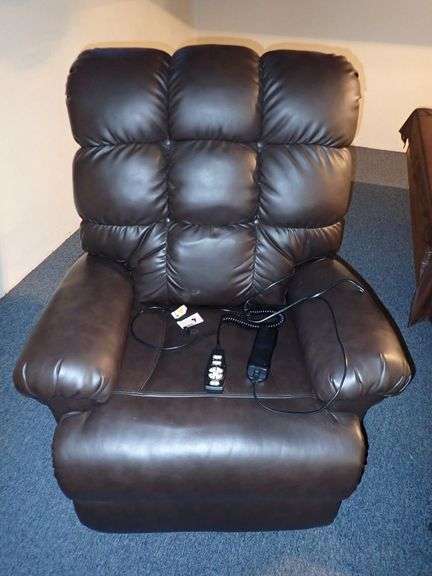 FirstStreet Perfect Sleep Lift Chair in Brown Faux Leather