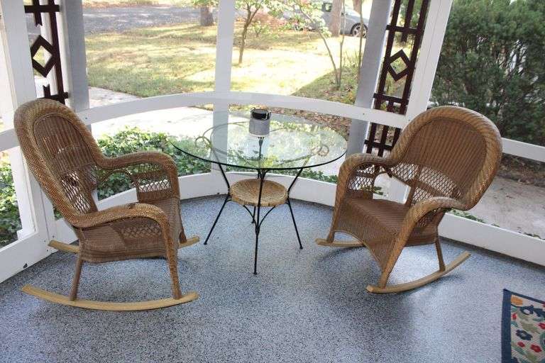 Wicker Rockers And Table