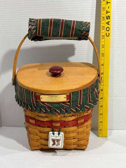 Longaberger Woven Basket with Lid and Handle