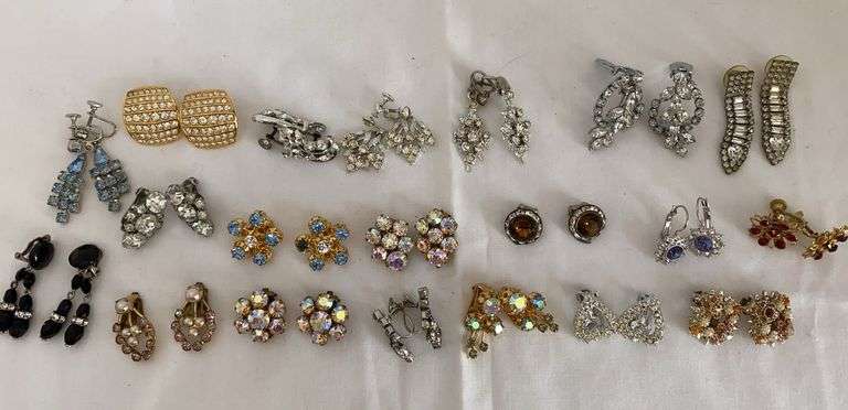 Rhinestone Earrings - Post & Clip Styles
