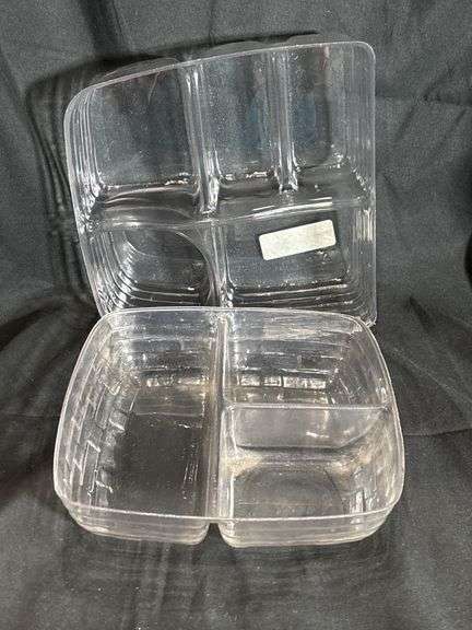 Longaberger Clear Divided Plastic Serving Tray With Lid