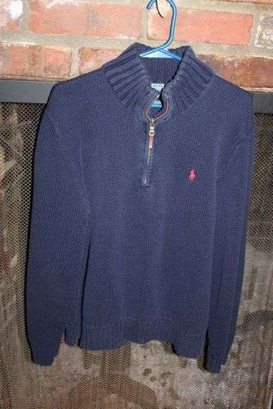 Polo by Ralph Lauren Navy Half-Zip Sweater in Size XL