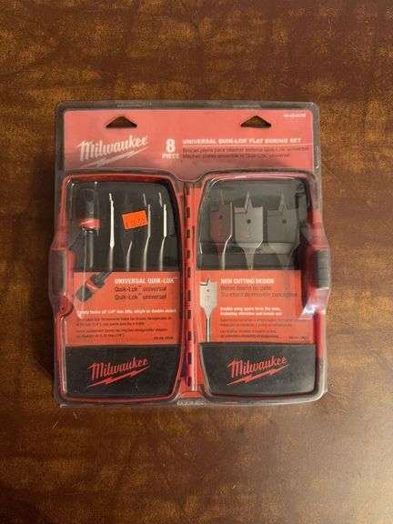 Milwaukee 8Pc Universal Quik-Lok Flat Boring Set