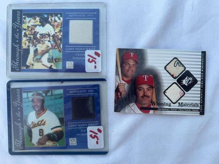 Lot of three game used material cards