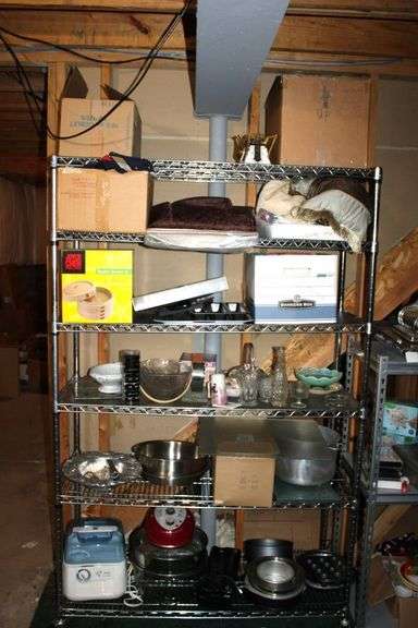 Metal Storage Rack with Assorted Contents - Auction Ohio