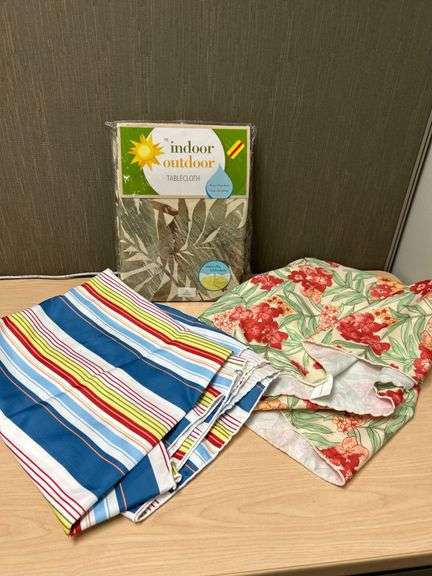 Three Indoor Outdoor Tablecloths with Zippers