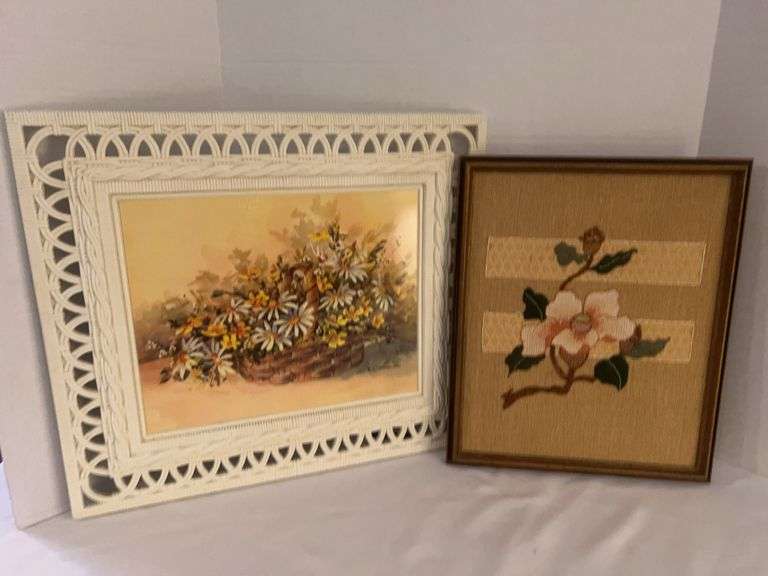 Needlepoint Art & Flower Print
