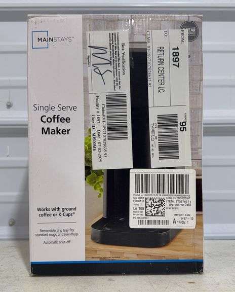 Mainstays Black Matte Single Serve Coffee Maker
