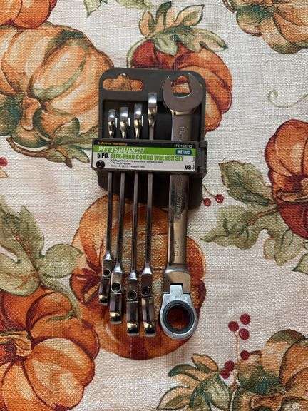 Pittsburgh 5pc Flex Head Combo Wrench Set Metric